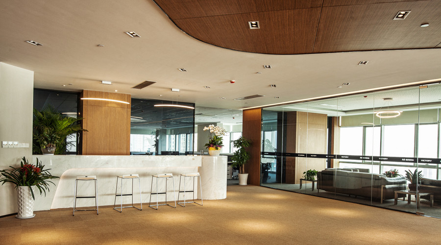 公司前台吧台休闲区